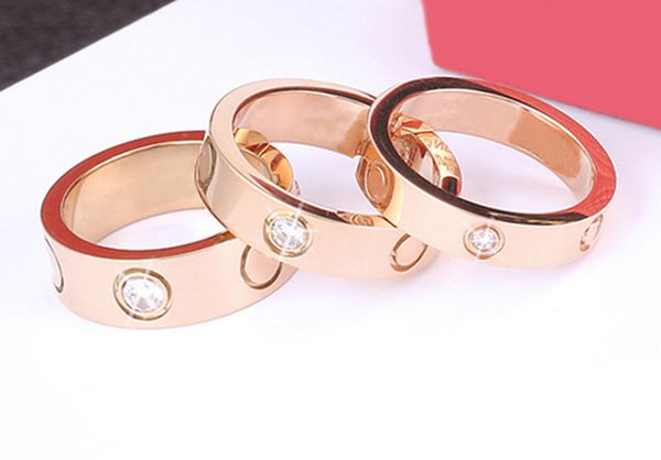 titanium steel love ring designer rings classic luxury designer jewelry women rings gold-plated never fade not allergic with bag, Silver