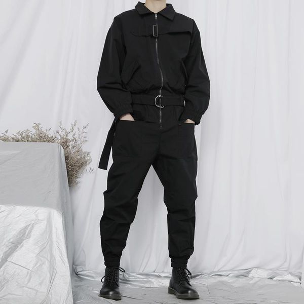 men's tracksuits one-piece cargo pants pocket buckle, long sleeve casual foot binding loose large size jumpsuit, Gray
men's tracksuits one-piece cargo pants pocket buckle, long sleeve casual foot binding loose large size jumpsuit, Gray
