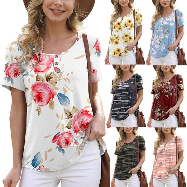 women's t-shirt summer women floral tshirt o-neck short sleeve pullover all-match lady t shirt tee spring, White
women's t-shirt summer women floral tshirt o-neck short sleeve pullover all-match lady t shirt tee spring, White