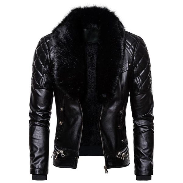men's fur & faux leather jacket hoodie clothing clothes oversize fashionable casual drop, Black
men's fur & faux leather jacket hoodie clothing clothes oversize fashionable casual drop, Black