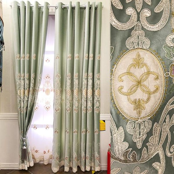curtain & drapes embroidered luxury european style curtains for living room green blackout fabric and valance sheer bedroom
curtain & drapes embroidered luxury european style curtains for living room green blackout fabric and valance sheer bedroom