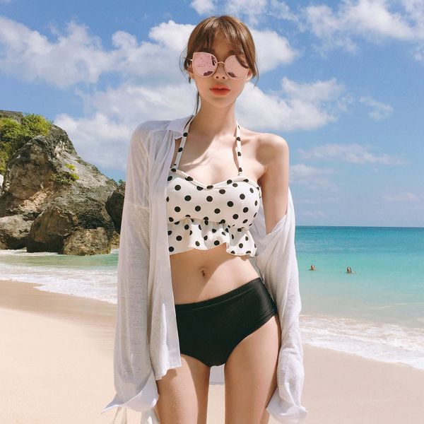 Swimsuit New style swimsuit fashion sexy split triangle two piece swimsuit, White;black
Swimsuit New style swimsuit fashion sexy split triangle two piece swimsuit, White;black