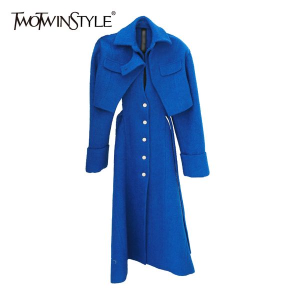 twotwinstyle hollow out tweed coat for women lapel long sleeve lace up bowknot casual coats female fashion clothing winter 210517, Black
twotwinstyle hollow out tweed coat for women lapel long sleeve lace up bowknot casual coats female fashion clothing winter 210517, Black