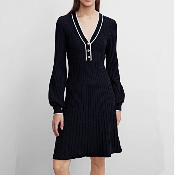 casual dresses women 2021 autumn fashion color matching v-neck knitting dress vintage lantern sleeve female vestidos robe mujer, Black;gray
casual dresses women 2021 autumn fashion color matching v-neck knitting dress vintage lantern sleeve female vestidos robe mujer, Black;gray