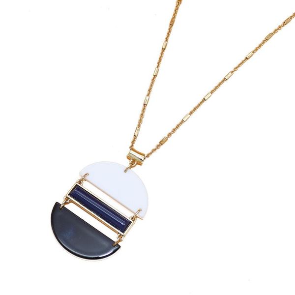 semicircle white black pendant necklace long chain sweater geometric accessories body jewelry necklaces, Silver
semicircle white black pendant necklace long chain sweater geometric accessories body jewelry necklaces, Silver