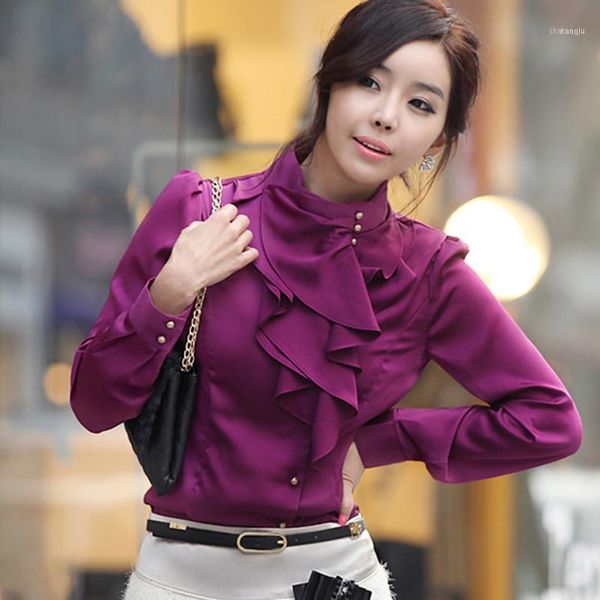 elegant feminine blouse simulation silk bead turtleneck shirt ruffles women slim shirts1, White
elegant feminine blouse simulation silk bead turtleneck shirt ruffles women slim shirts1, White