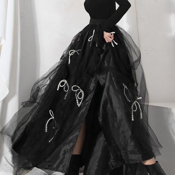 skirts bowknot skirt for women high waist patchwork mesh split ball gown skirts female fashion clothing 2021, Black
skirts bowknot skirt for women high waist patchwork mesh split ball gown skirts female fashion clothing 2021, Black