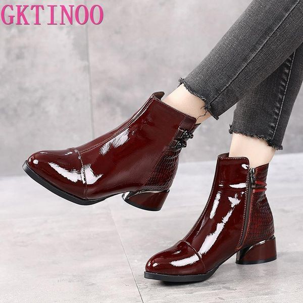 boots gktinoo women 2021 woman short soft patent genuine leather autumn/winter shoes square heels female footware, Black
boots gktinoo women 2021 woman short soft patent genuine leather autumn/winter shoes square heels female footware, Black