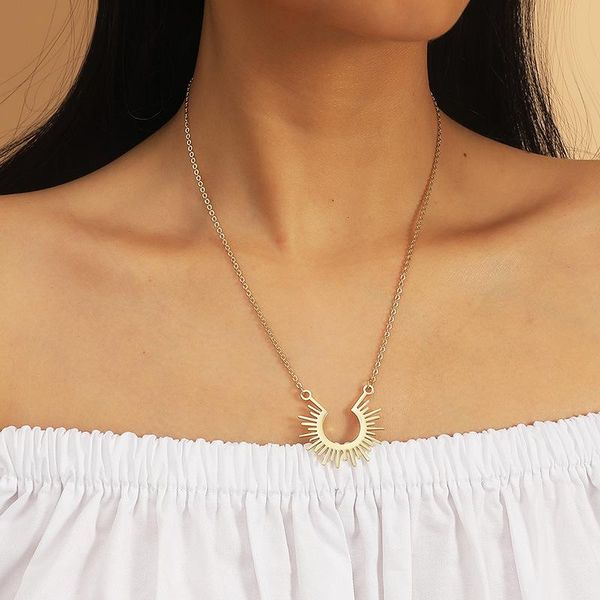 pendant necklaces sun necklace female stainless steel highly polished gold plated simple temperament clavicle chain to send a friend jewelry, Silver
pendant necklaces sun necklace female stainless steel highly polished gold plated simple temperament clavicle chain to send a friend jewelry, Silver