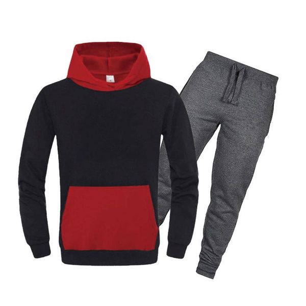 men's tracksuits 2021 fashion autumn and winter casual hooded sweater patchwork color matching mens hip hop pullover set, Gray
men's tracksuits 2021 fashion autumn and winter casual hooded sweater patchwork color matching mens hip hop pullover set, Gray