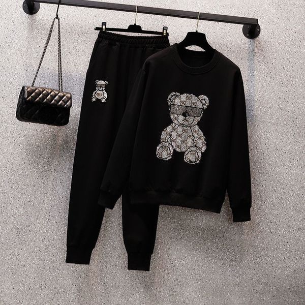 women's two piece pants suit of the big female mark spring and autumn sister fat meat covered bear velvet sweatpants b4b8, White
women's two piece pants suit of the big female mark spring and autumn sister fat meat covered bear velvet sweatpants b4b8, White