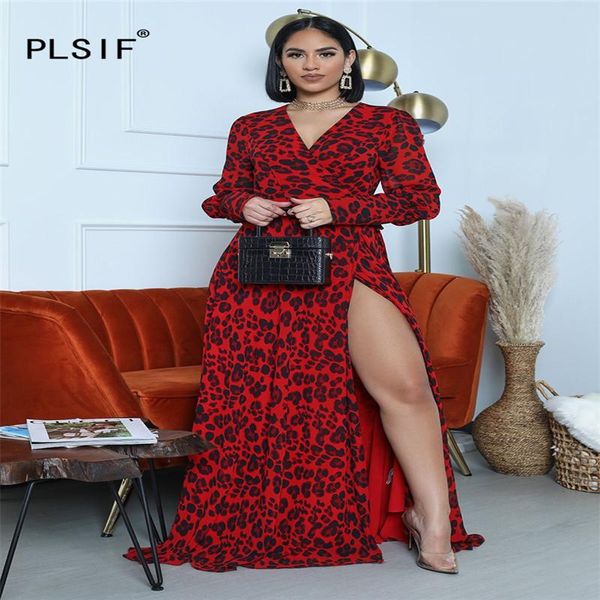 casual dresses fashion leopard print long maxi dress high split sleeve party club elegant, Black;gray
casual dresses fashion leopard print long maxi dress high split sleeve party club elegant, Black;gray