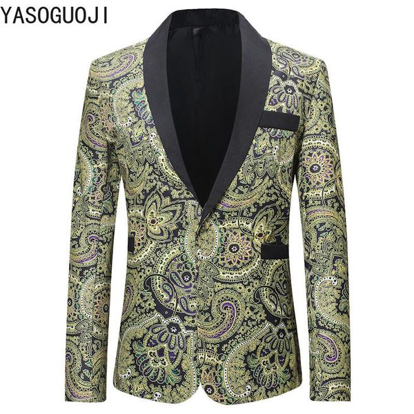 men's suits & blazers yasuguoji 2021 spring floral print men blazer designs casual single breasted slim in leisure l023, White;black
men's suits & blazers yasuguoji 2021 spring floral print men blazer designs casual single breasted slim in leisure l023, White;black