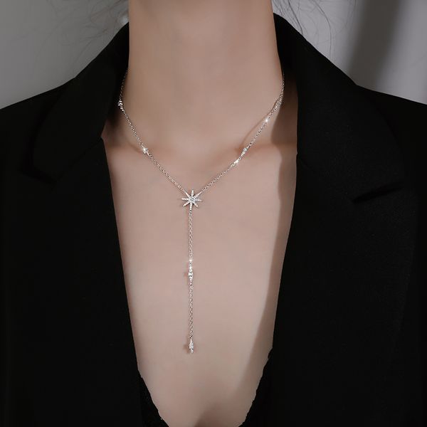 female star necklace necklace female niche design feeling romantic sue collarbone chain contracted temperament, Silver 
female star necklace necklace female niche design feeling romantic sue collarbone chain contracted temperament, Silver