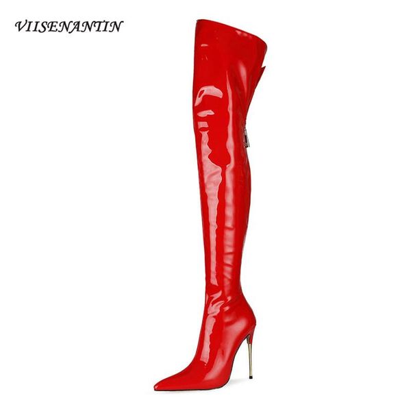 boots 2021 fashion super high heel solid color pointed toe patent leather women banquet party over-the-knee long, Black
boots 2021 fashion super high heel solid color pointed toe patent leather women banquet party over-the-knee long, Black