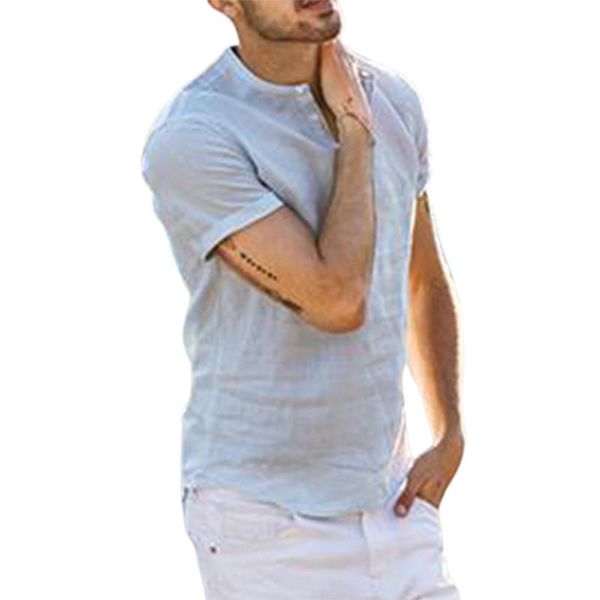 mens shirts short sleeve stand collar shirt summer solid color male beach half button casual men men's, White;black
mens shirts short sleeve stand collar shirt summer solid color male beach half button casual men men's, White;black