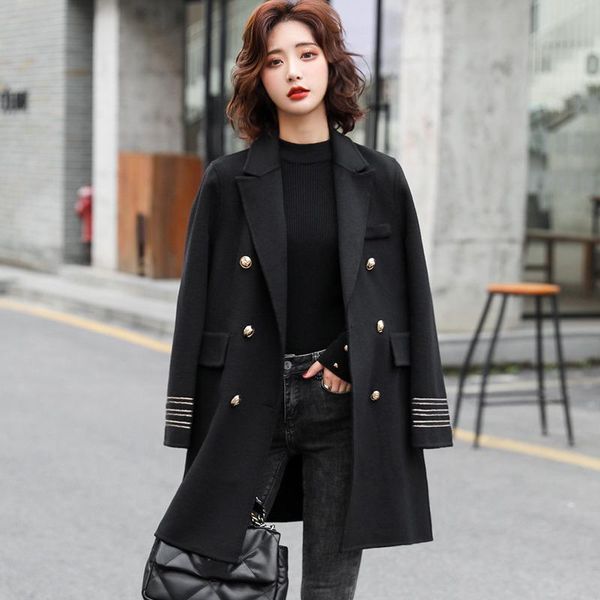 women's wool & blends ladies double-sided nylon coat mid-length autumn and winter high-end black woolen faux
women's wool & blends ladies double-sided nylon coat mid-length autumn and winter high-end black woolen faux