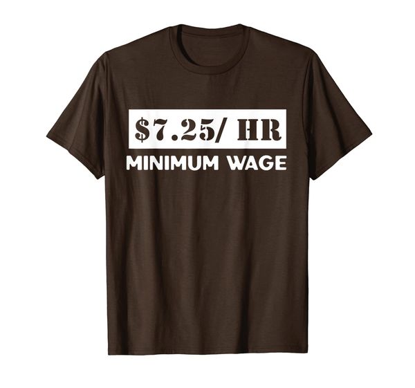 minimum wage tshirt t-shirt, White;black