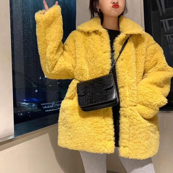 women's fur & faux lucyever coat jacket oversized thick warm casual lamb wool overcoat women korean turndown collar plush jackets, Black
women's fur & faux lucyever coat jacket oversized thick warm casual lamb wool overcoat women korean turndown collar plush jackets, Black