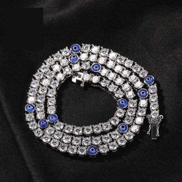 chains 4mm tennis chain iced out turkish blue red evil eyes charm cubic zircon luxury choker necklace men women gift hiphop jewelry, Silver
chains 4mm tennis chain iced out turkish blue red evil eyes charm cubic zircon luxury choker necklace men women gift hiphop jewelry, Silver