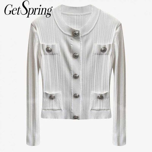 getspring women sweater o-neck vintage cardigans black white yellow all match short knitting fashion 210601
getspring women sweater o-neck vintage cardigans black white yellow all match short knitting fashion 210601