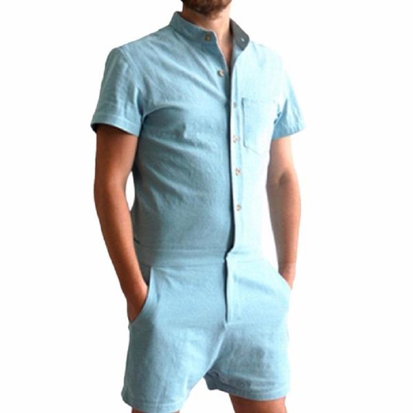 men's tracksuits summer romper mens linen shirt short sets single breasted jumpsuit fashion overalls tracksuit casual solid cargo pants, Gray
men's tracksuits summer romper mens linen shirt short sets single breasted jumpsuit fashion overalls tracksuit casual solid cargo pants, Gray