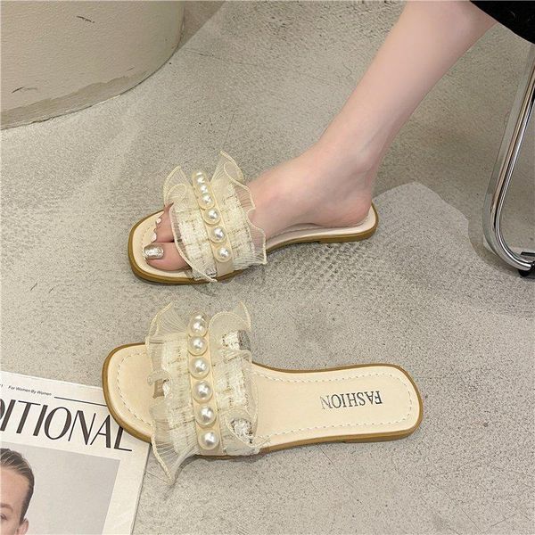 slippers shoes woman's luxury slides string bead 2021 designer flat sweet basic pu slipers wom, Black
slippers shoes woman's luxury slides string bead 2021 designer flat sweet basic pu slipers wom, Black