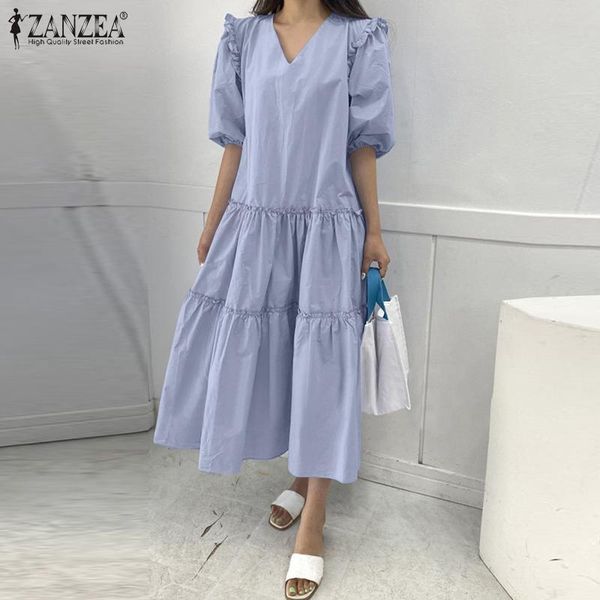 casual dresses stylish ruffle dress women's summer sundress 2021 zanzea half sleeve maxi vestidos female patchwork robe femme, Black;gray
casual dresses stylish ruffle dress women's summer sundress 2021 zanzea half sleeve maxi vestidos female patchwork robe femme, Black;gray