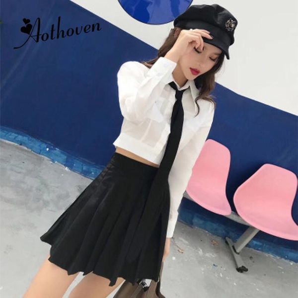 women's two piece pants 2 set autumn women full sleeve turn-down collar white shirt and black mini pleated skirt 2021 party
women's two piece pants 2 set autumn women full sleeve turn-down collar white shirt and black mini pleated skirt 2021 party