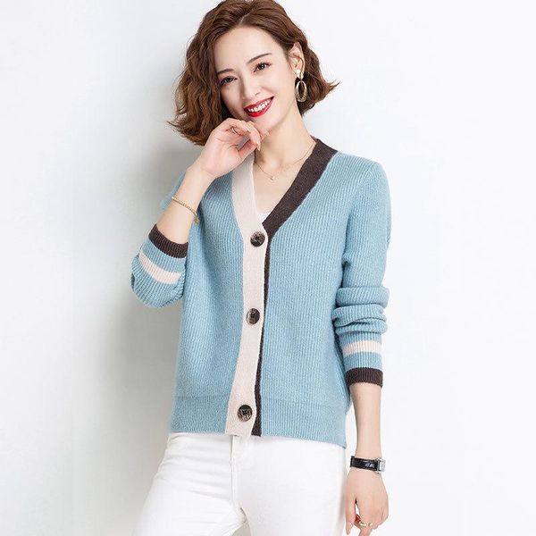 women's knits & tees knitted cardigan short early spring autumn small sweater coat foreign color matching, White
women's knits & tees knitted cardigan short early spring autumn small sweater coat foreign color matching, White