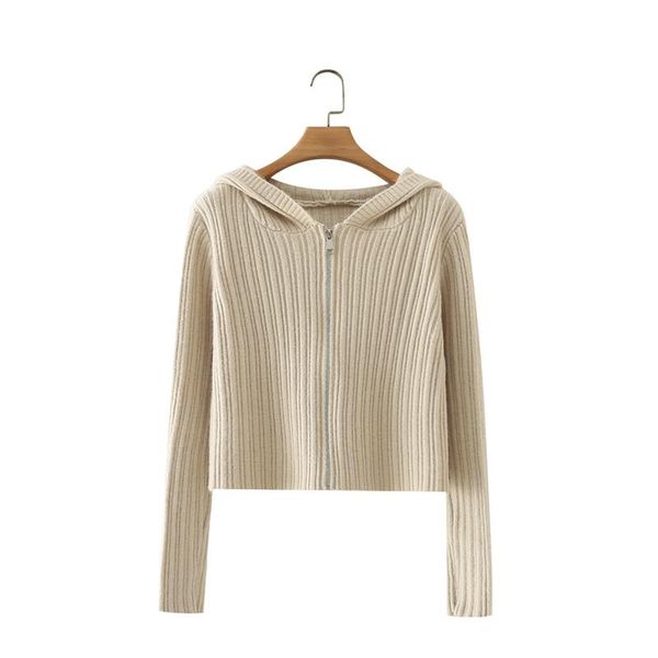 women's knits & tees zxqj women 2021 fashion zip pit strip knitted cardigan sweater vintage long sleeve with hood female outerwear chic, White
women's knits & tees zxqj women 2021 fashion zip pit strip knitted cardigan sweater vintage long sleeve with hood female outerwear chic, White