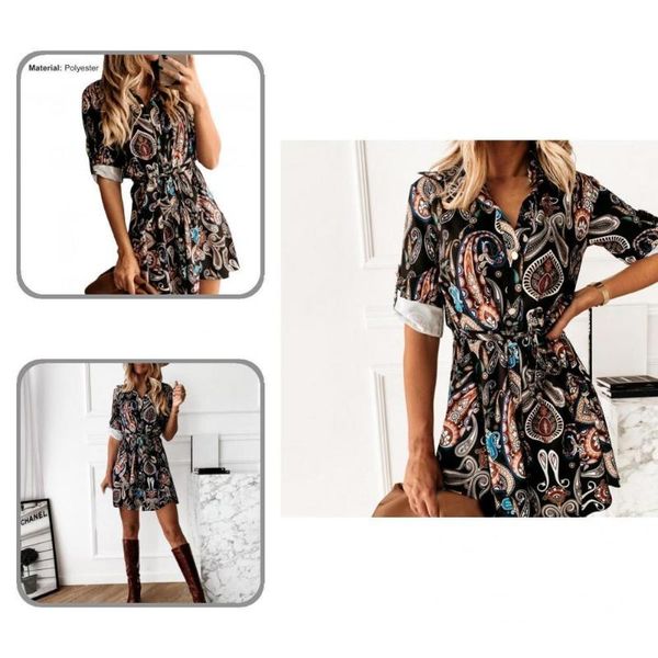 casual dresses pleated autumn clothing ladies button half placket a line dress for vacation, Black;gray
casual dresses pleated autumn clothing ladies button half placket a line dress for vacation, Black;gray