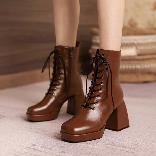 boots olome women's platform ankle lace up hoof high heel pu leather shoes riding punk 4colors plus big size winter, Black
boots olome women's platform ankle lace up hoof high heel pu leather shoes riding punk 4colors plus big size winter, Black