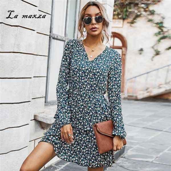 casual dresses vintage print women dress 2021 autumn v-neck long sleeves slim ruffles ladies, Black;gray
casual dresses vintage print women dress 2021 autumn v-neck long sleeves slim ruffles ladies, Black;gray