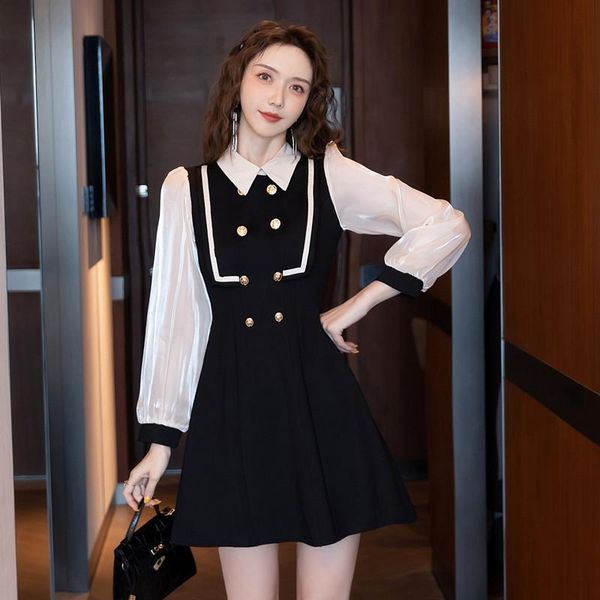 casual dresses double breasted long sleeve patchwork party mini women autumn turndown collar high waist fashion slim dress female 2021, Black;gray
casual dresses double breasted long sleeve patchwork party mini women autumn turndown collar high waist fashion slim dress female 2021, Black;gray