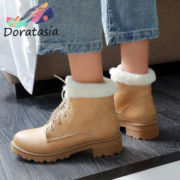 boots doratasia arrival women solid lace up ankle shoes chunky heels warm plush casual fluffy winter, Black
boots doratasia arrival women solid lace up ankle shoes chunky heels warm plush casual fluffy winter, Black