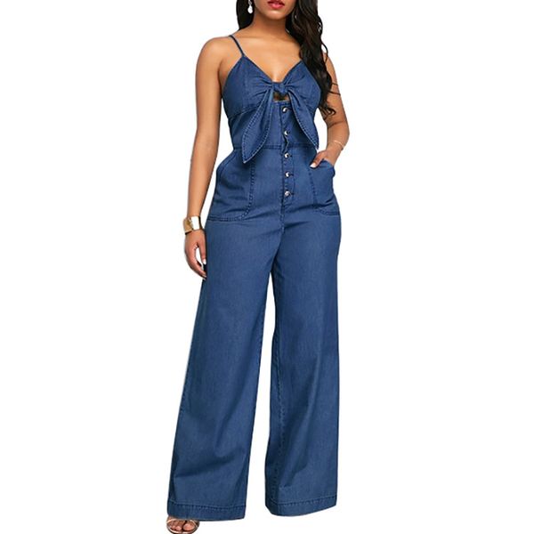women denim jumpsuits and rompers spaghetti straps jeans wide leg playsuits ladies casual bandage v-neck jumpsuits, Black;white
women denim jumpsuits and rompers spaghetti straps jeans wide leg playsuits ladies casual bandage v-neck jumpsuits, Black;white
