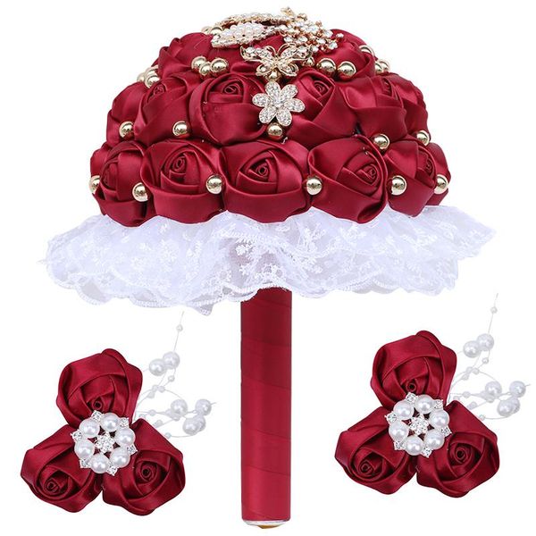 selling wedding bouquets for the bride rhinestone ribbon rose bridesmaid wrist corsage set romantic bouquet t311 decorative flowers & wreath 
selling wedding bouquets for the bride rhinestone ribbon rose bridesmaid wrist corsage set romantic bouquet t311 decorative flowers & wreath