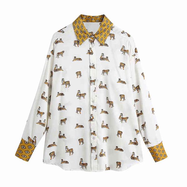 women's knits & tees elegant women tiger print shirts 2021 fashion ladies geomtric patchwork streetwear female chic satin blo, White
women's knits & tees elegant women tiger print shirts 2021 fashion ladies geomtric patchwork streetwear female chic satin blo, White
