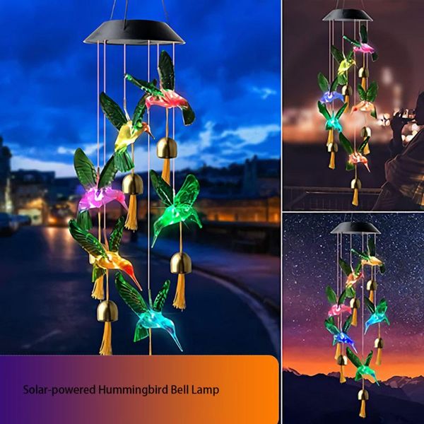 changing led solar wind chime night light hummingbird / butterfly waterproof outdoor windchime hanging lamp pendant lantern decorative objec
changing led solar wind chime night light hummingbird / butterfly waterproof outdoor windchime hanging lamp pendant lantern decorative objec