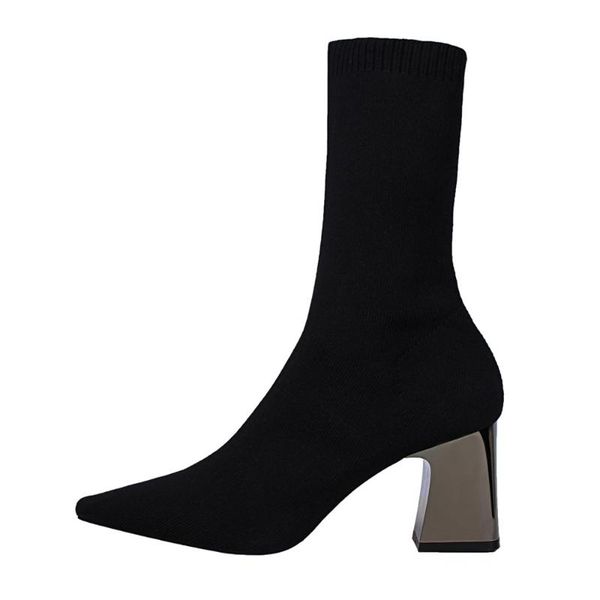 boots slim stretch ankle for women pointed toe sock square high heel 7cm shoes woman fashion autumn boot, Black
boots slim stretch ankle for women pointed toe sock square high heel 7cm shoes woman fashion autumn boot, Black