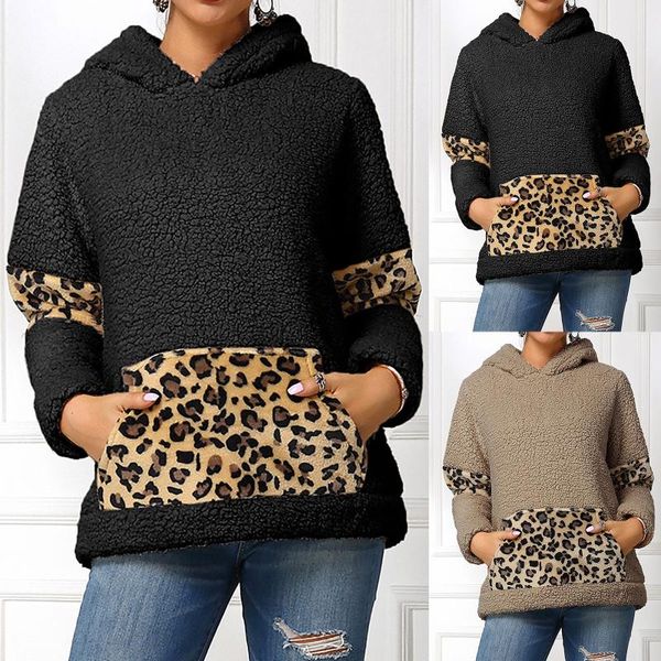 women's hoodies & sweatshirts 21 winter leisure leopard printed pocket plush round neck long sleeve pullover hoodie natal, Black
women's hoodies & sweatshirts 21 winter leisure leopard printed pocket plush round neck long sleeve pullover hoodie natal, Black