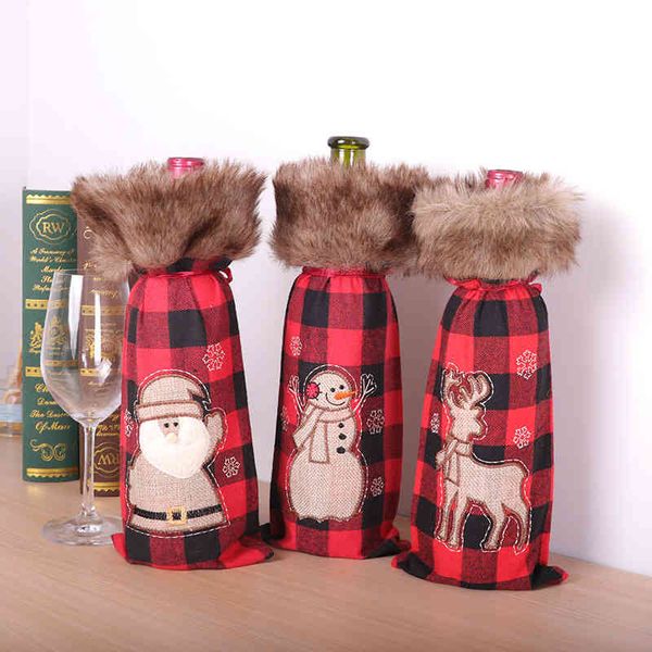 christmas new decorative magenta black plaid machine embroidered wool collar wine set red bag champagne
christmas new decorative magenta black plaid machine embroidered wool collar wine set red bag champagne