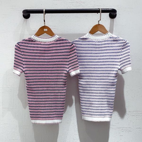 women's sweaters grand designer for women cotton sweater lady o-neck short sleeve striped pullovers 2021 spring autumn, White;black
women's sweaters grand designer for women cotton sweater lady o-neck short sleeve striped pullovers 2021 spring autumn, White;black