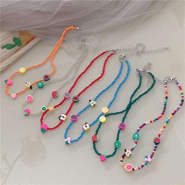 chokers est bohemian imitation pearl necklace for women cute multicolor flower fruit clay beads choker fashion jewelry, Golden;silver
chokers est bohemian imitation pearl necklace for women cute multicolor flower fruit clay beads choker fashion jewelry, Golden;silver