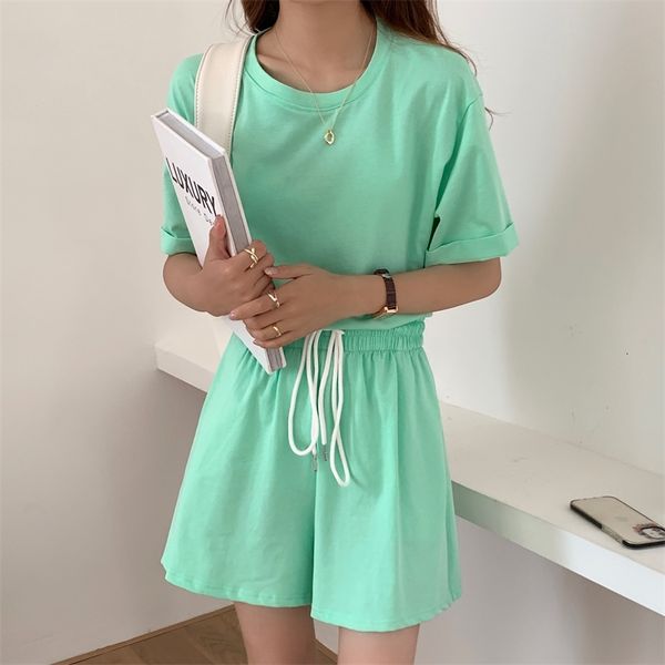 two piece dress solid oversize femme sports summer t-shirts+ loose casual elastic shorts simple all match sets suits u33w, White
two piece dress solid oversize femme sports summer t-shirts+ loose casual elastic shorts simple all match sets suits u33w, White