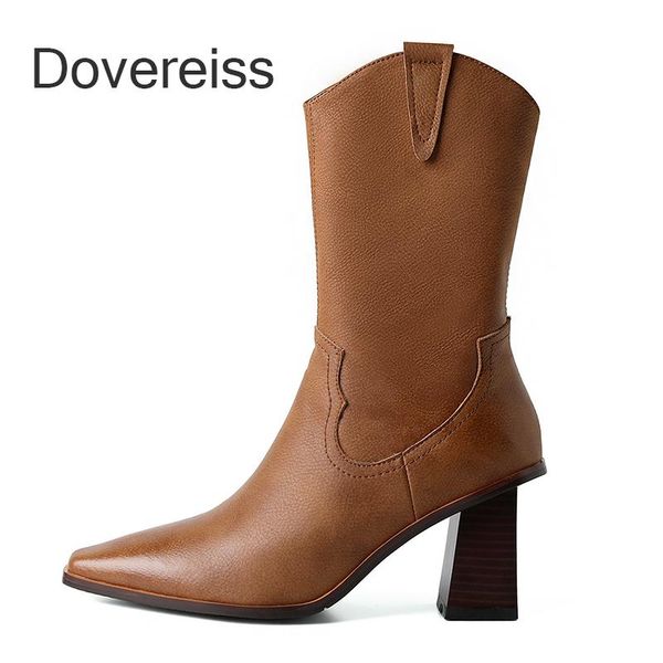 boots dovereiss fashion winter genuine leather zipper square toe brown female ankle block heels size 33 40, Black
boots dovereiss fashion winter genuine leather zipper square toe brown female ankle block heels size 33 40, Black