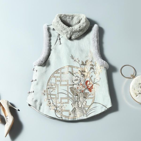 ethnic clothing harajuku thicken fur collar cotton gilet women sleeveless waistcoat vintage casual loose chinese style warm vest, Red
ethnic clothing harajuku thicken fur collar cotton gilet women sleeveless waistcoat vintage casual loose chinese style warm vest, Red