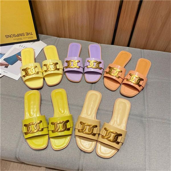 slippers women's shoes 2021 summer chain candy color metal buckle flat-heeled beach sandals and for outer wear, Black
slippers women's shoes 2021 summer chain candy color metal buckle flat-heeled beach sandals and for outer wear, Black