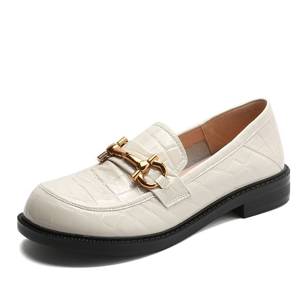 Girls Woman Shoes Spring New Products British Crocodile Pattern Genuine Leather Loafers Ladies Casual Comfortable Student Shoes, Beige
Girls Woman Shoes Spring New Products British Crocodile Pattern Genuine Leather Loafers Ladies Casual Comfortable Student Shoes, Beige